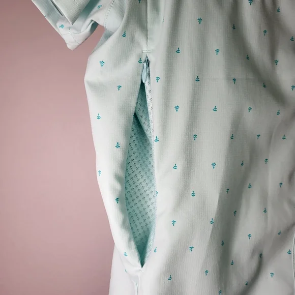 REI Sahara Short Sleeve Shirt light green w Anchors size Medium - Picture 6 of 11